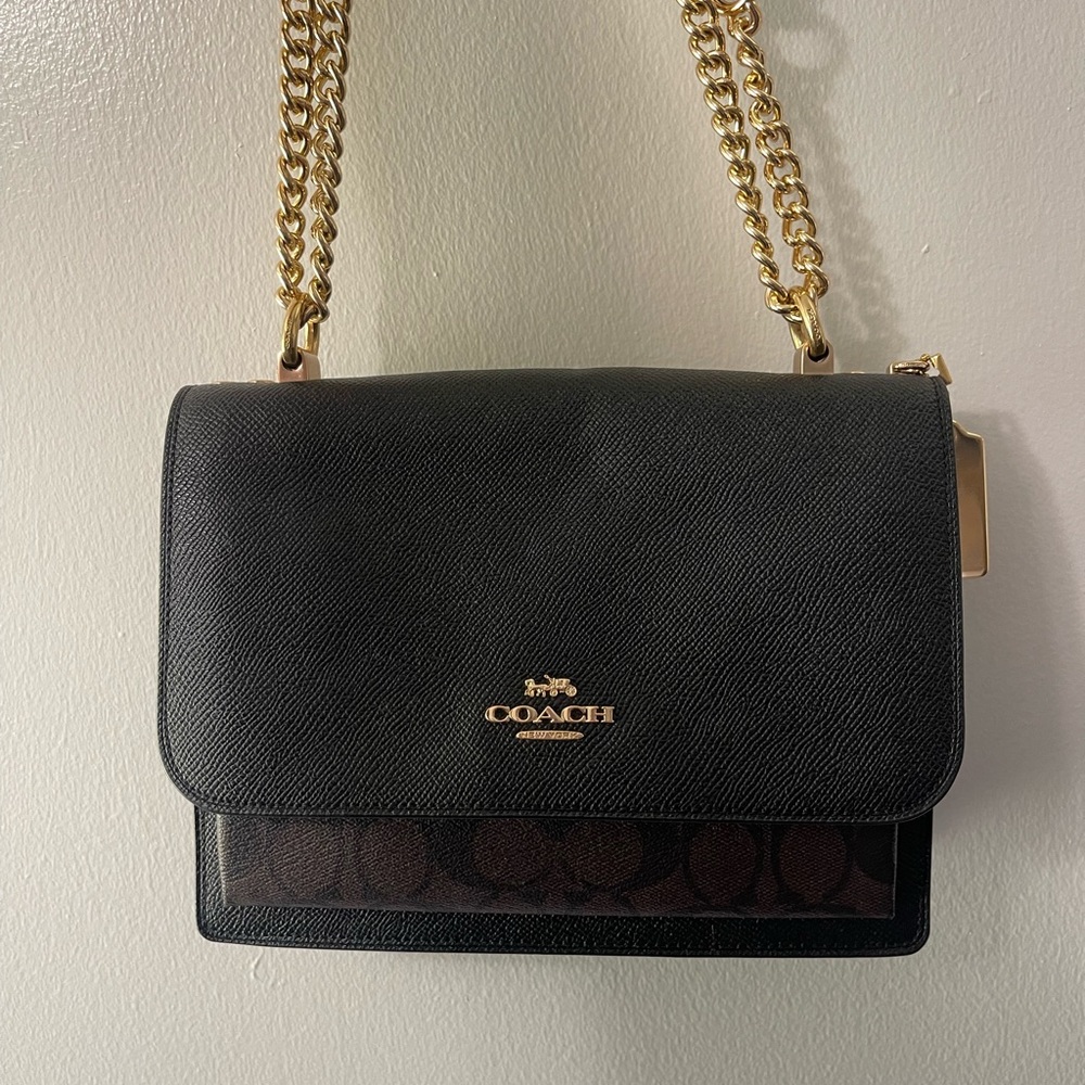 Coach Black and Brown Crossbody Bags with Gold Hardware